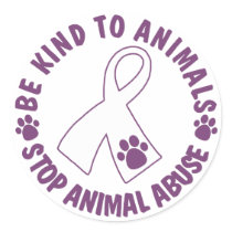Be Kind To Animals Round Stickers