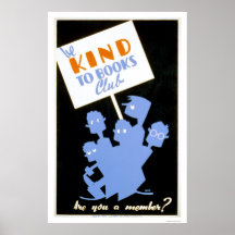 Be Kind To Books Club 1940 WPA Print