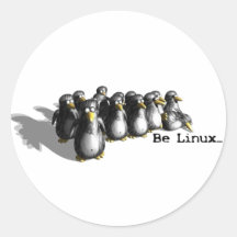 Be Linux Round Stickers