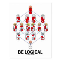 Be Logical (Logic Tesseract Hasse Diagram) postcards