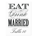 & BE MARRIED | TABLE NUMBER POST CARD