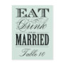& BE MARRIED | TABLE NUMBER POST CARDS