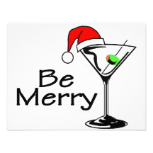 Be Merry Christmas Martini Invitations
