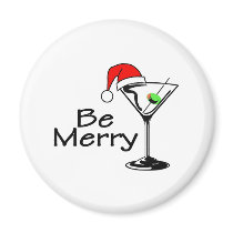 Be Merry Christmas Martini Magnets