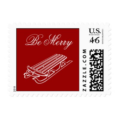 Be Merry Postage Stamp by Priscilla48