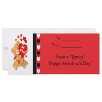 Be Mine Bear Kids Beary Happy Valentines Cards Rack Card Template