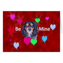 Be Mine Cavalier King Charles Spaniel Hearts Card