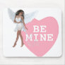 Be Mine Heart Candy Black Hair Angel Design Mousepads