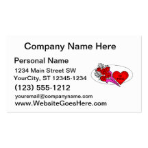 be mine heart roses graphic business card templates