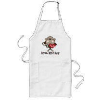 Be Mine Love Monkey Valentine Apron