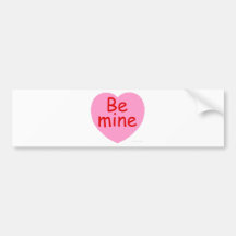 Be Mine Pink Heart Bumper Stickers