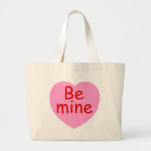 Be Mine Pink Heart Canvas Bags