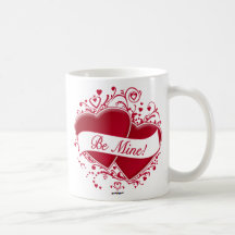 Be Mine! Red Hearts Coffee Mugs