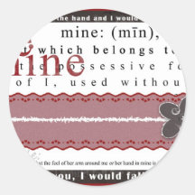Be Mine Round Sticker