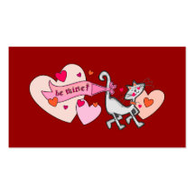 Be Mine Valentine Kitty Cat Business Card