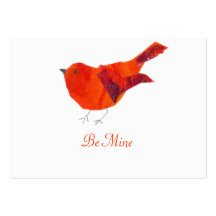 Be Mine Valentine'S Red Bird Business Cards