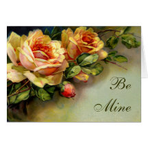 Be Mine Yellow Roses Cards