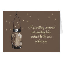 Be My Bridesmad - Mason Jar & Fireflies Greeting Cards