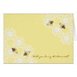 Be My Bridesmaid Honey Bees on Yellow Card