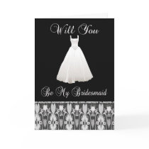 Be My Bridesmaid Invitation With Lace