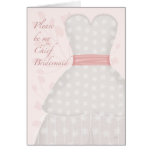 Be My Chief Bridesmaid Lace Gown Coral Card