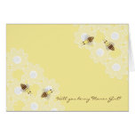 Be My Flower Girl Honey Bees on Yellow Cards