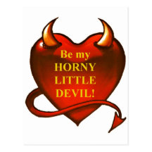 Be my horny little devil post card