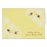 Be My Junior Bridesmaid Honey Bees on Yellow Greeting Cards