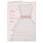 Be My Matron Honour Lace Gown Coral Card