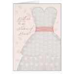 Be My Matron of Honour Lace Gown Coral Greeting Cards
