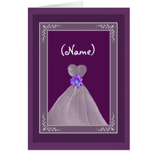 Be My Matron of Honour PLUM Theme with Flowing Gow Card