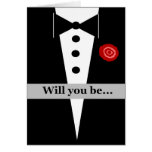 Be My Ring Bearer Card with Tux and Rose