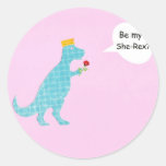 Be my She-Rex? Round Stickers