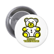Be My Valentine Bear White Yellow The MUSEUM Zazzl Pin