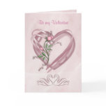 Be my Valentine Card with hearts, rose and swans