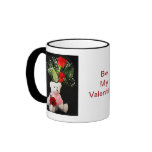 Be My Valentine Coffee Cup with Bear and Roses Mugs