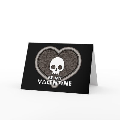 Be My Valentine Cute Punk Skull Greeting Card by PheteFirst