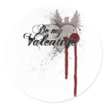 Be My Valentine Grunge Blood Splatter Sticker