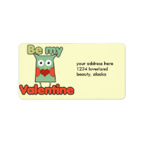 Be my Valentine Owl labels