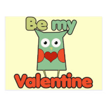 Be my Valentine Owl postcards