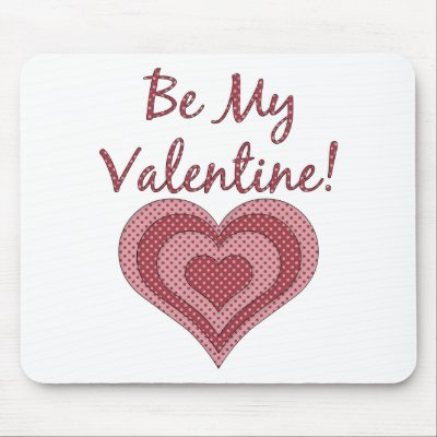Be My Valentine Polka Dot Country Heart Mouse Mats by iheartshop