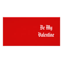 Be My Valentine. Valentines Day. Red and White. Photo Card Template