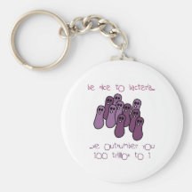 Be nice to bacteria key chain