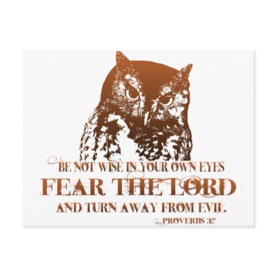 Be not wise in your own eyes; fear the LORD, and Post Cards by xalondrax