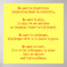 Be open to inspiration, Inspiration leads to cr... Posters