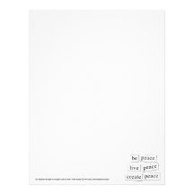 be peace - live peace - create peace custom letterhead