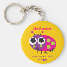 "Be Positive" Ladybug Keychain