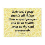 Be Prosperous 3 John 1-2 Condensed Post Card