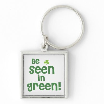 Be Seen in Green - Shamrock Key Chain by cdandc