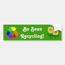 Be Seen Recycling! Bumper Stickers